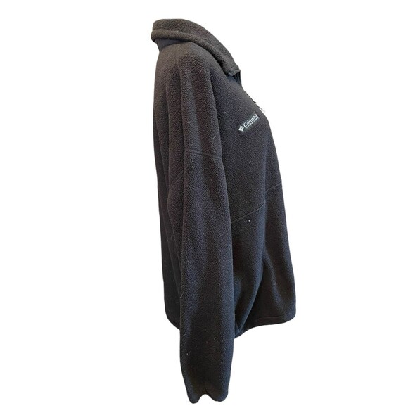 Columbia Mens Sz XL Pullover Fleece jacket 1/2 Zip Black a28 - Picture 5 of 8